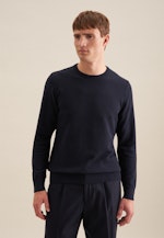 Pullover Encolure Ronde in Bleu Foncé |  Seidensticker Onlineshop