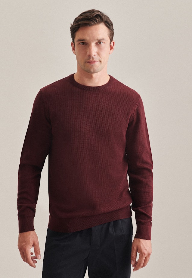 Rundhals Pullover Regular fit in Rot |  Seidensticker Onlineshop