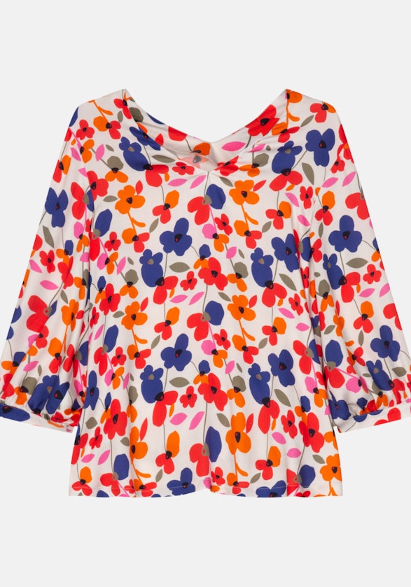 3/4-sleeve Satin Shirt Blouse in Ecru |  Seidensticker Onlineshop