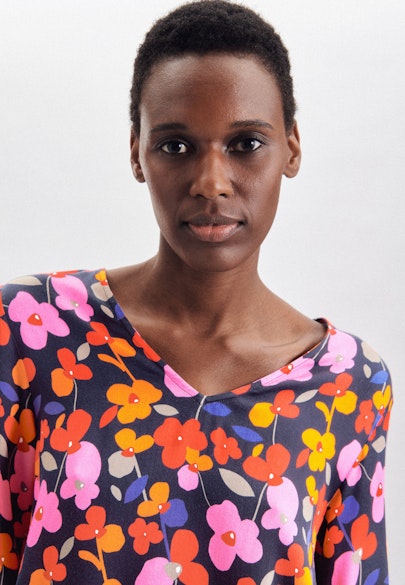 Shirt Blouse Floral in Dark Blue |  Seidensticker Onlineshop