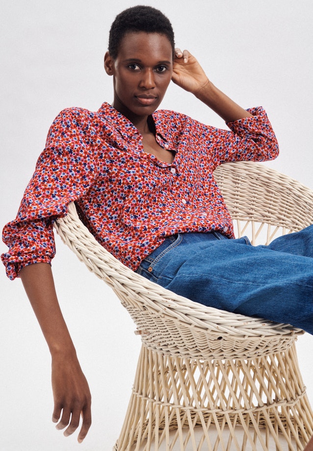 Regular fit Hemdbluse Floral in Weiß |  Seidensticker Onlineshop