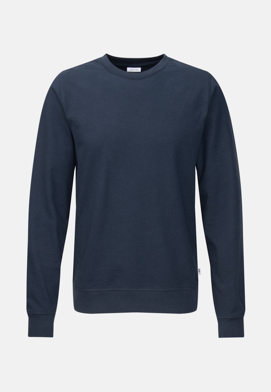 Henley Sweat-Shirt Regular in Dunkelblau |  Seidensticker Onlineshop