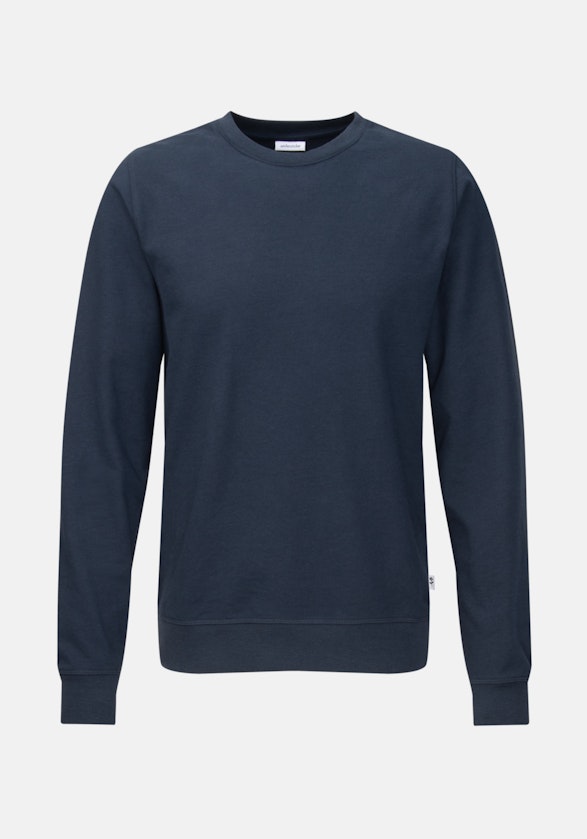Henley collar sweat shirt in Dark Blue |  Seidensticker Onlineshop