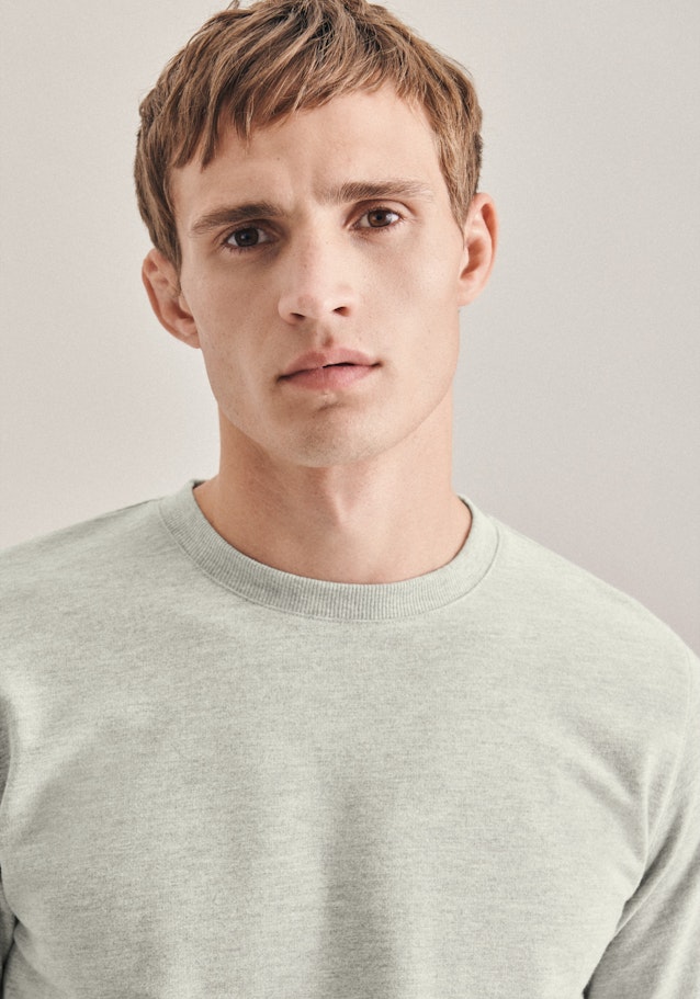 Henley collar sweat shirt in Grey |  Seidensticker Onlineshop