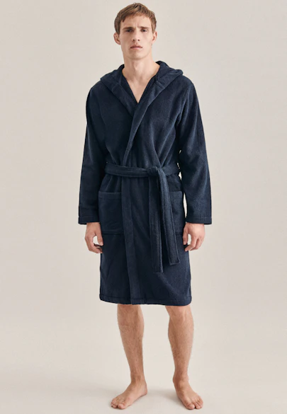 Regular Bademantel Uni in Dunkelblau |  Seidensticker Onlineshop