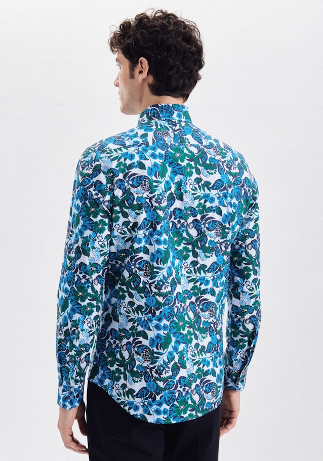 Overhemd in Slim with Kentkraag in Turquoise/Petrol |  Seidensticker Onlineshop