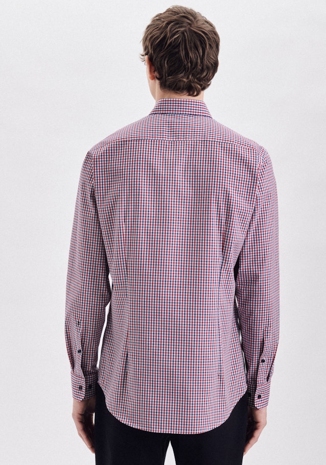 Bügelfreies Popeline Business Hemd in Shaped mit Button-Down-Kragen in Rot |  Seidensticker Onlineshop