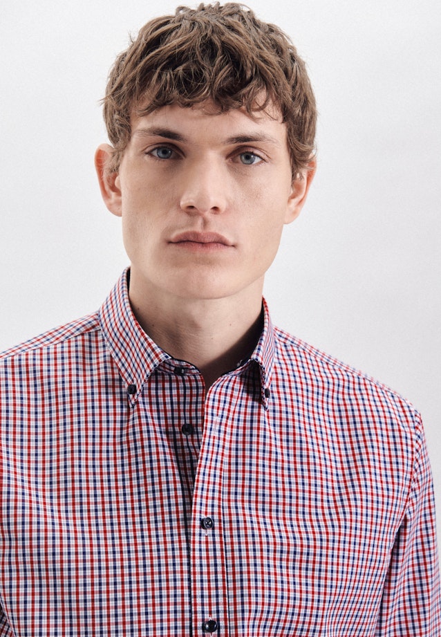 Shaped Business shirt Check in Red |  Seidensticker Onlineshop