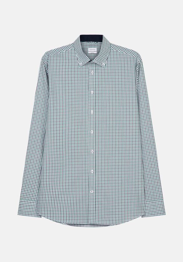 Non-iron Poplin Business Shirt in Shaped with Button-Down-Collar in Green |  Seidensticker Onlineshop
