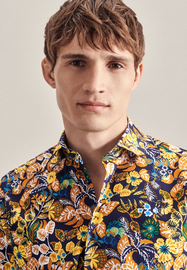 Regular Business shirt Print in Orange |  Seidensticker Onlineshop