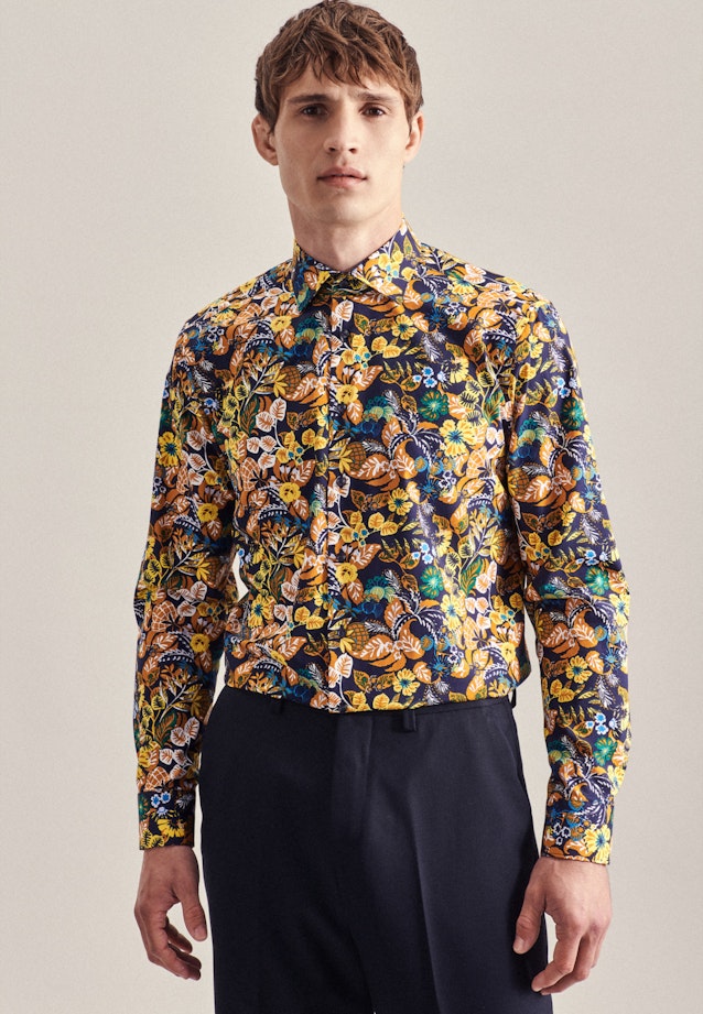 Regular Business shirt Print in Orange |  Seidensticker Onlineshop