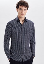 Shaped Performancehemd Druck in Dunkelblau |  Seidensticker Onlineshop