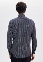 Shaped Performancehemd Druck in Dunkelblau |  Seidensticker Onlineshop