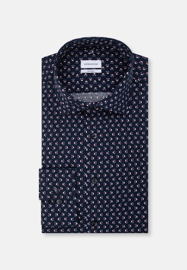 Shaped Performancehemd Druck in Dunkelblau |  Seidensticker Onlineshop