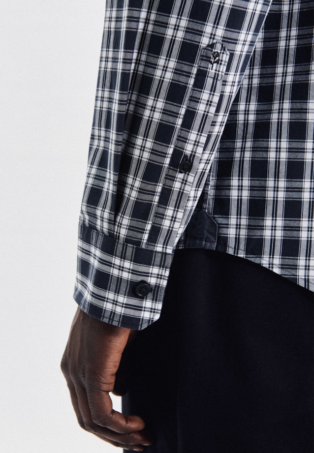 Regular Casual Hemd Karo in Dunkelblau |  Seidensticker Onlineshop