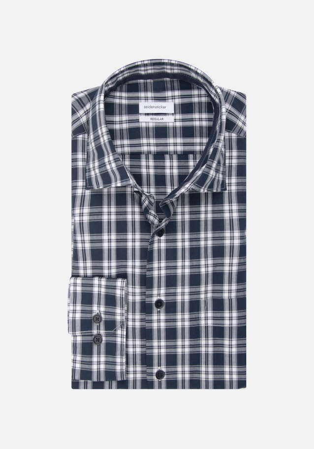 Regular Casual Shirt Check in Dark Blue | Seidensticker Onlineshop