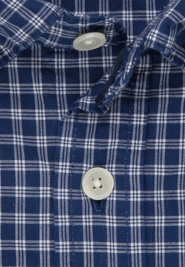 Regular Casual Hemd Karo in Mittelblau |  Seidensticker Onlineshop