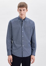 Regular Casual Hemd Karo in Mittelblau |  Seidensticker Onlineshop