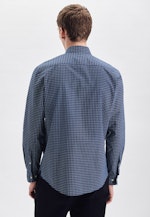 Regular Casual Hemd Karo in Mittelblau |  Seidensticker Onlineshop