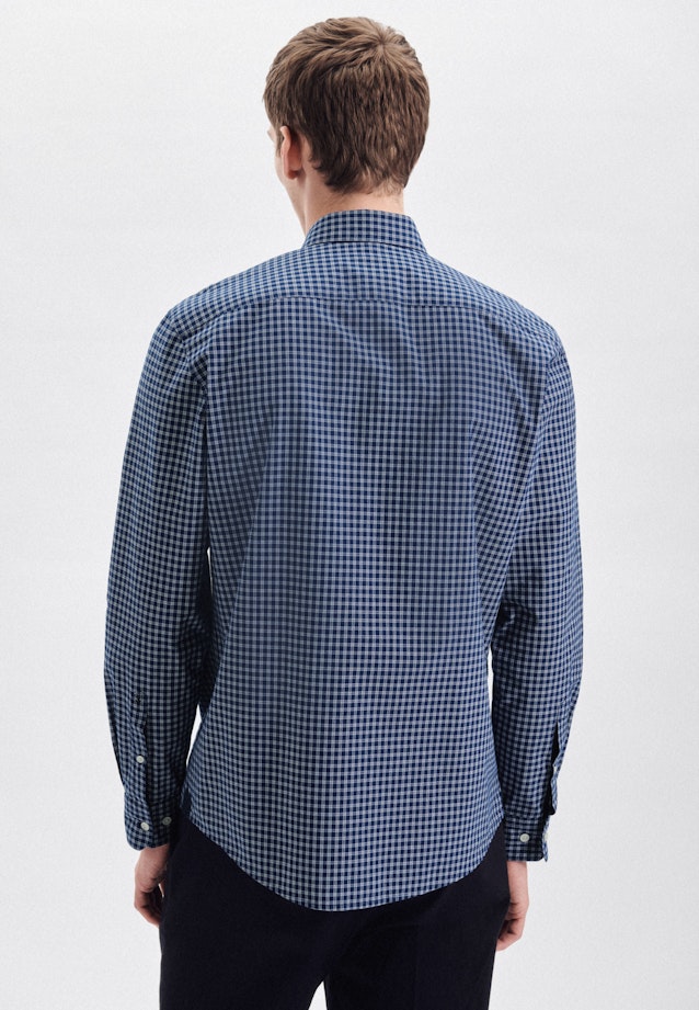 Regular Chemise décontractée carreaux in Bleu Moyen |  Seidensticker Onlineshop