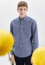 Regular Casual Hemd Karo in Mittelblau |  Seidensticker Onlineshop