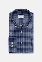 Regular Casual Hemd Karo in Mittelblau |  Seidensticker Onlineshop