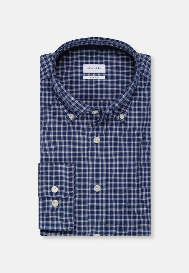 Regular Chemise décontractée carreaux in Bleu Moyen |  Seidensticker Onlineshop