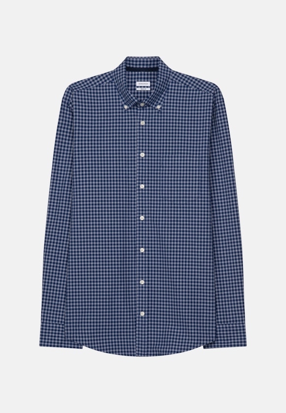 Regular Chemise décontractée carreaux in Bleu Moyen |  Seidensticker Onlineshop