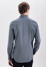 Slim Performancehemd Druck in Dunkelblau |  Seidensticker Onlineshop