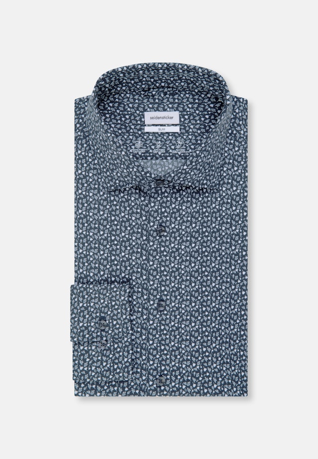 Slim Performance shirt Print in Dark Blue |  Seidensticker Onlineshop