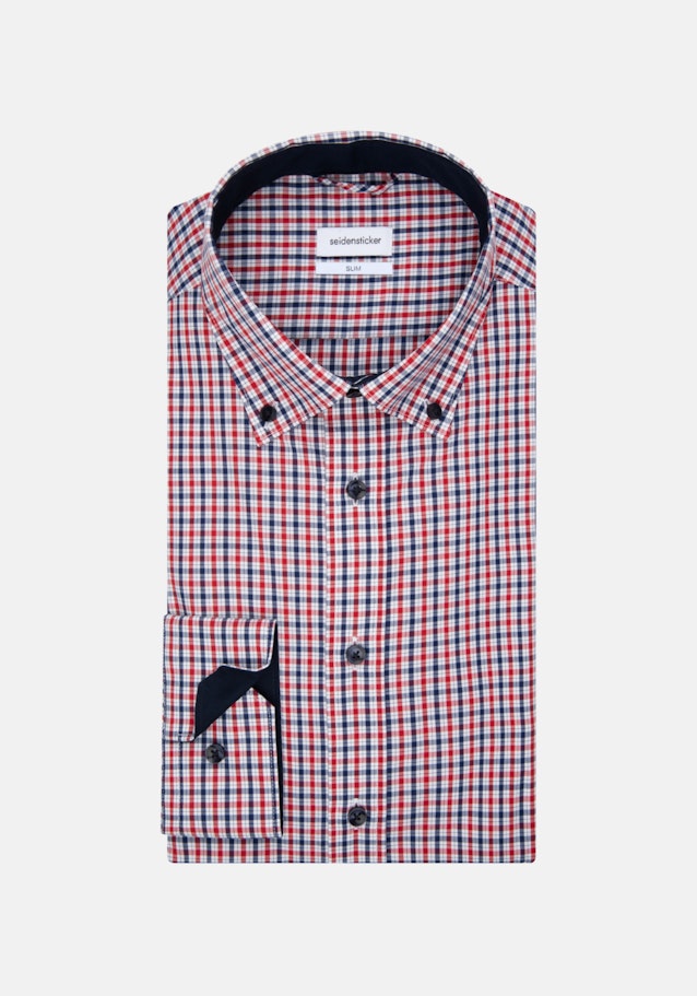 Non-iron Poplin Business Shirt in Slim with Button-Down-Collar in Red |  Seidensticker Onlineshop