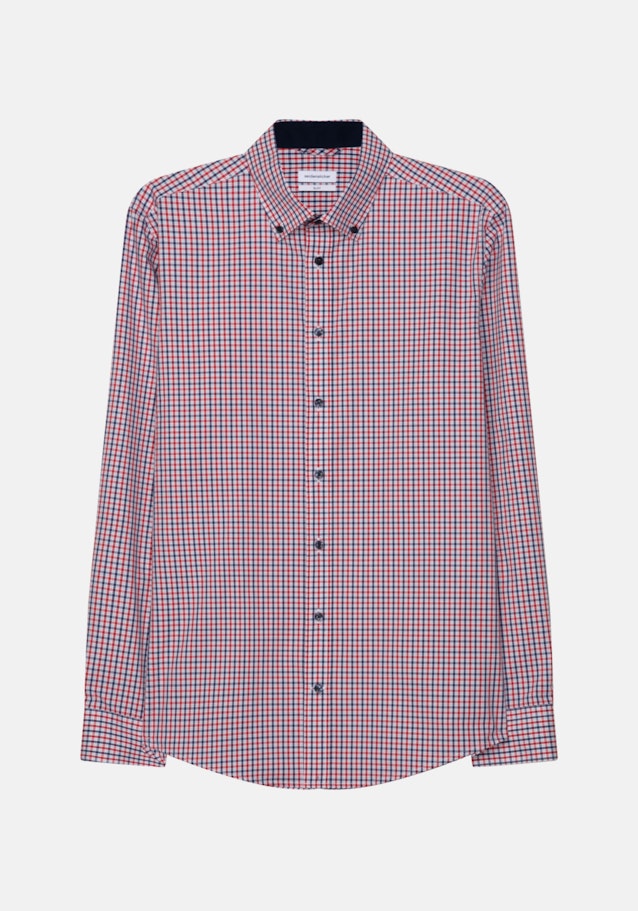 Non-iron Popeline Business overhemd in Slim with Button-Down-Kraag in Rood |  Seidensticker Onlineshop