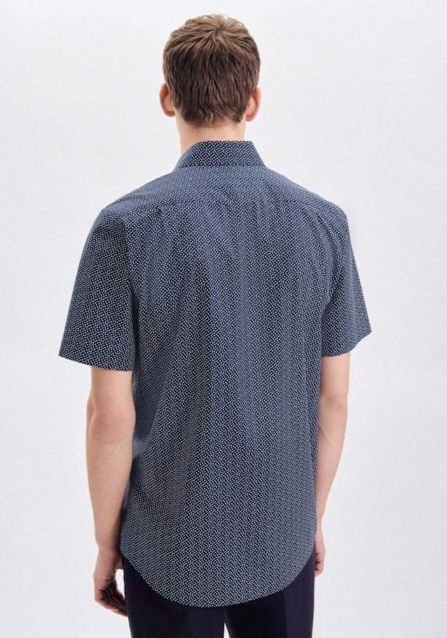 Poplin Short sleeve Business Shirt in Regular with Kent-Collar in Dark Blue | Seidensticker Onlineshop