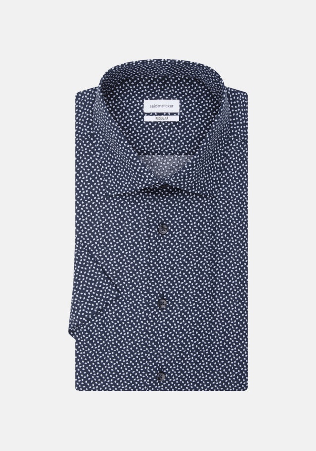 Poplin Short sleeve Business Shirt in Regular with Kent-Collar in Dark Blue |  Seidensticker Onlineshop