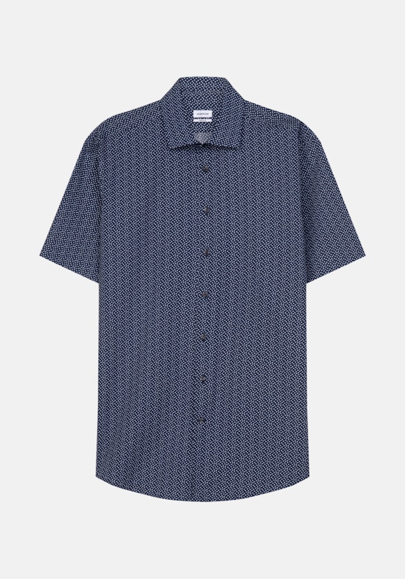 Poplin Short sleeve Business Shirt in Regular with Kent-Collar in Dark Blue |  Seidensticker Onlineshop