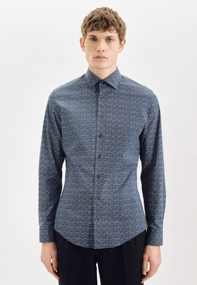 Chemise performance Shaped Twill (sergé) Col Kent in Bleu Foncé |  Seidensticker Onlineshop