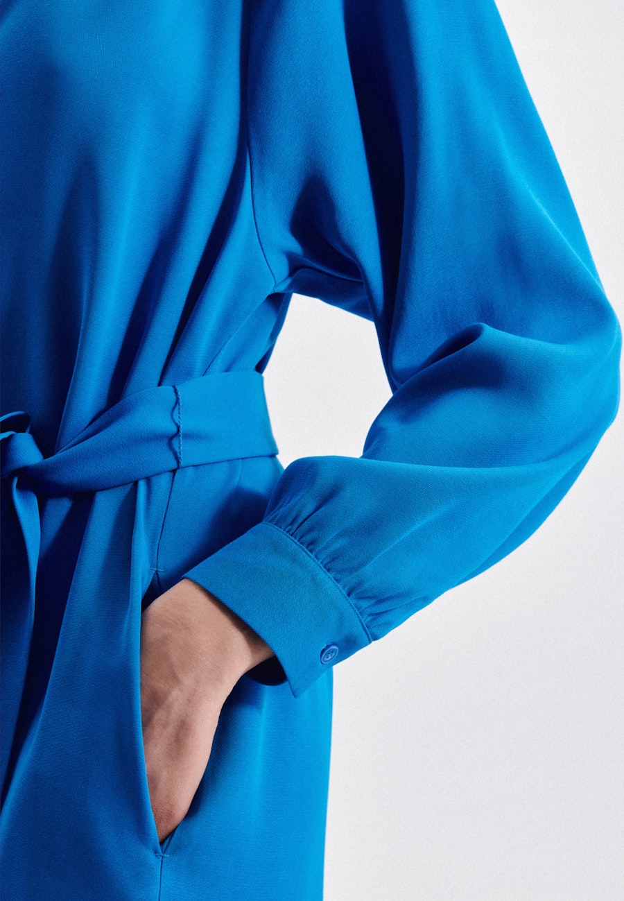 V-Neck Kleid Regular in Mittelblau |  Seidensticker Onlineshop