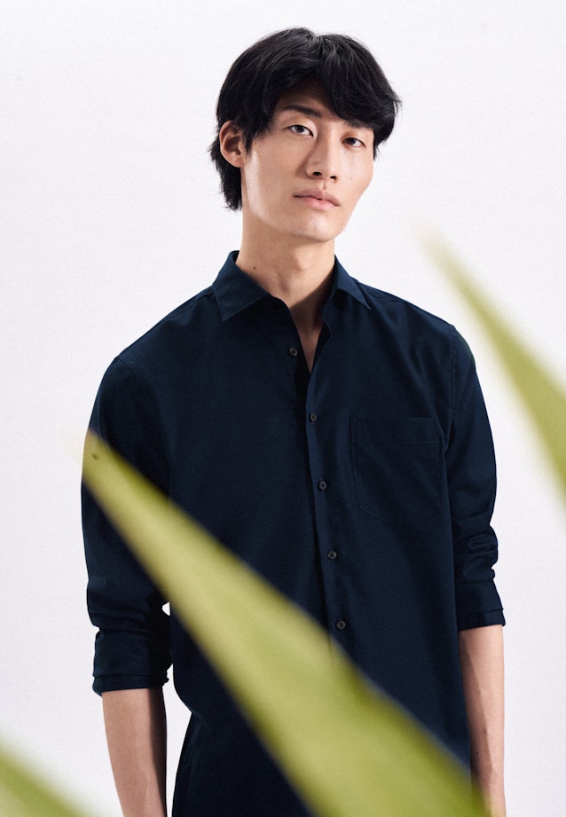 Regular Chemise d'affaires Uni in Bleu Foncé |  Seidensticker Onlineshop