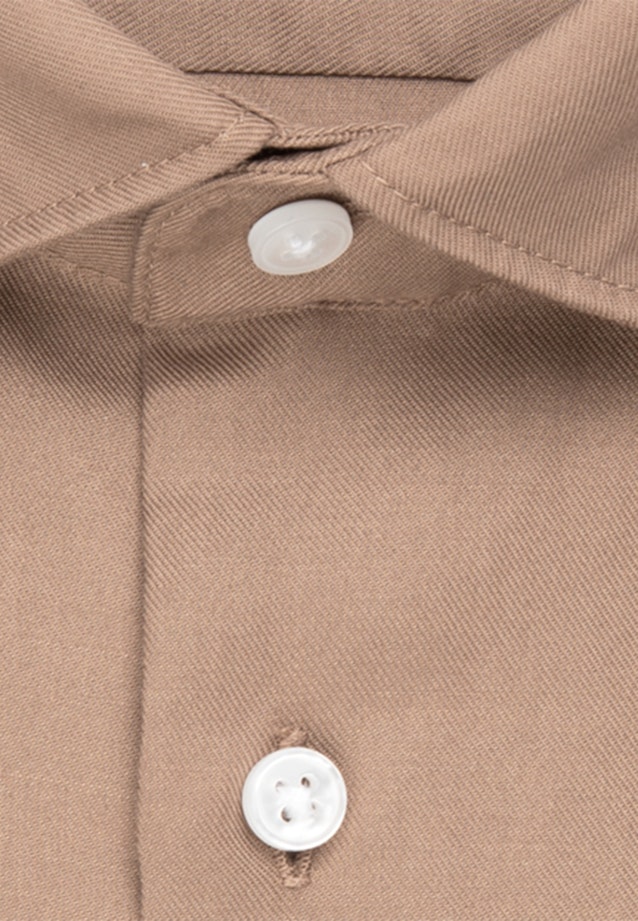 Bügelleichtes Twill Business Hemd in Regular mit Kentkragen in Braun |  Seidensticker Onlineshop