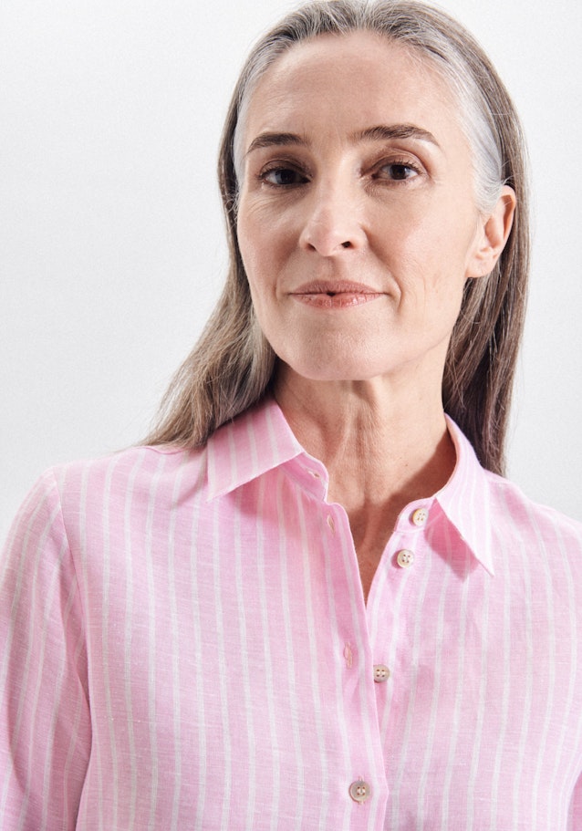 Lange mouwen Linnen Shirtblouse in Roze/Pink |  Seidensticker Onlineshop