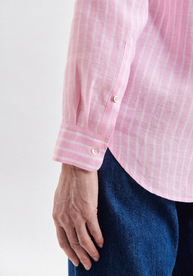 Lange mouwen Linnen Shirtblouse in Roze/Pink |  Seidensticker Onlineshop