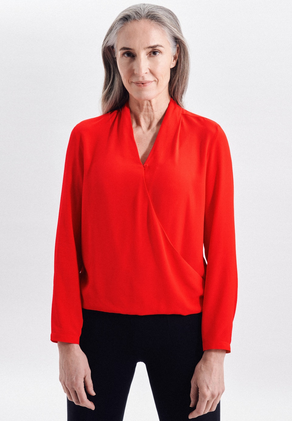 Krepp Wickelbluse in Rot | Seidensticker Onlineshop