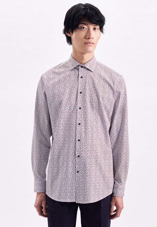 Regular Performancehemd Druck in Rot |  Seidensticker Onlineshop