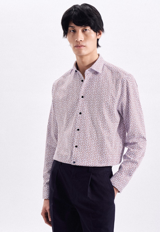 Regular Performancehemd Druck in Rot |  Seidensticker Onlineshop