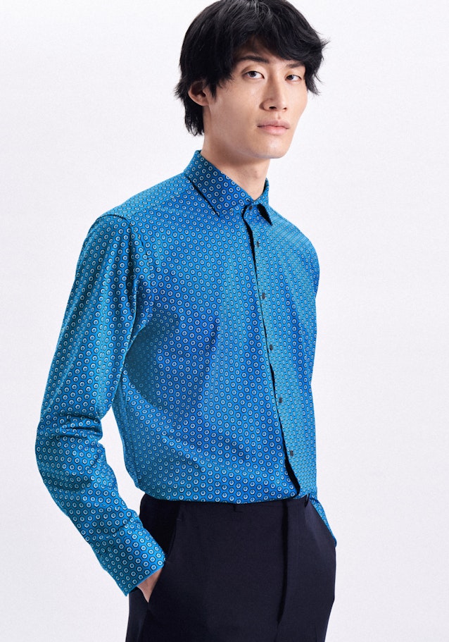 Chemise performance Regular Jersey Col Kent in Turquoise |  Seidensticker Onlineshop