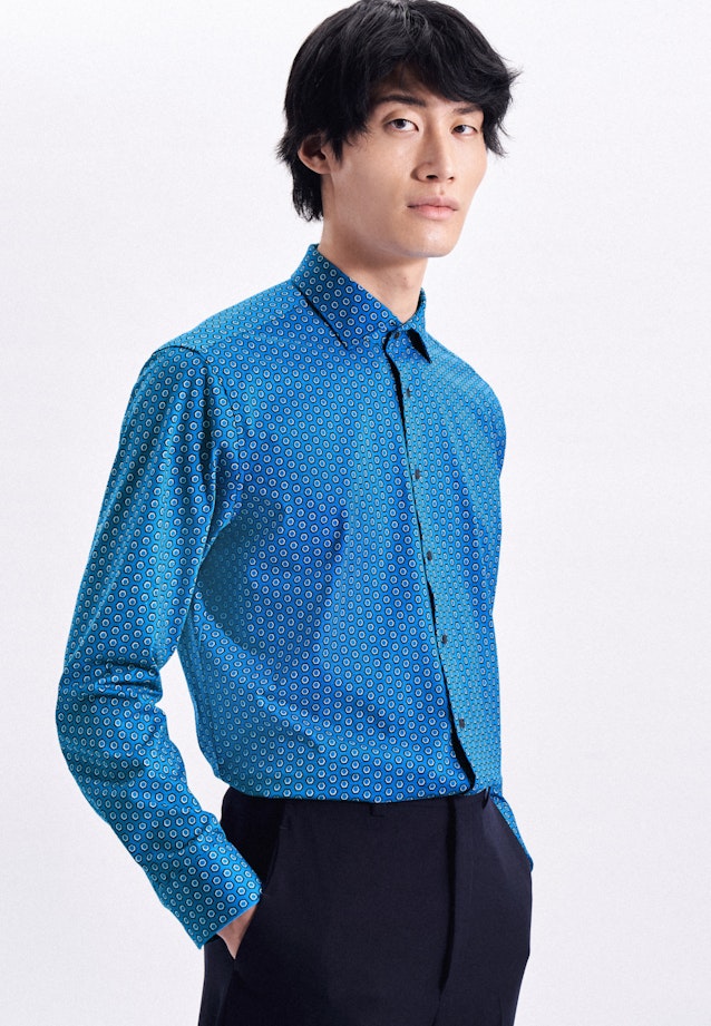 Regular Chemise performance Imprimé in Turquoise |  Seidensticker Onlineshop