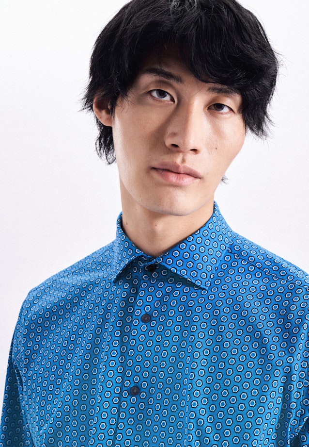 Regular Chemise performance Imprimé in Turquoise |  Seidensticker Onlineshop