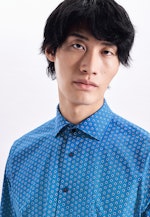 Regular Chemise performance Imprimé in Turquoise |  Seidensticker Onlineshop