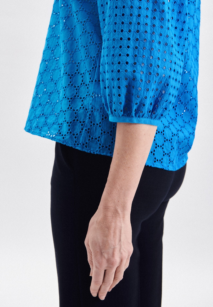 Karree Shirtbluse Regular fit in Mittelblau |  Seidensticker Onlineshop