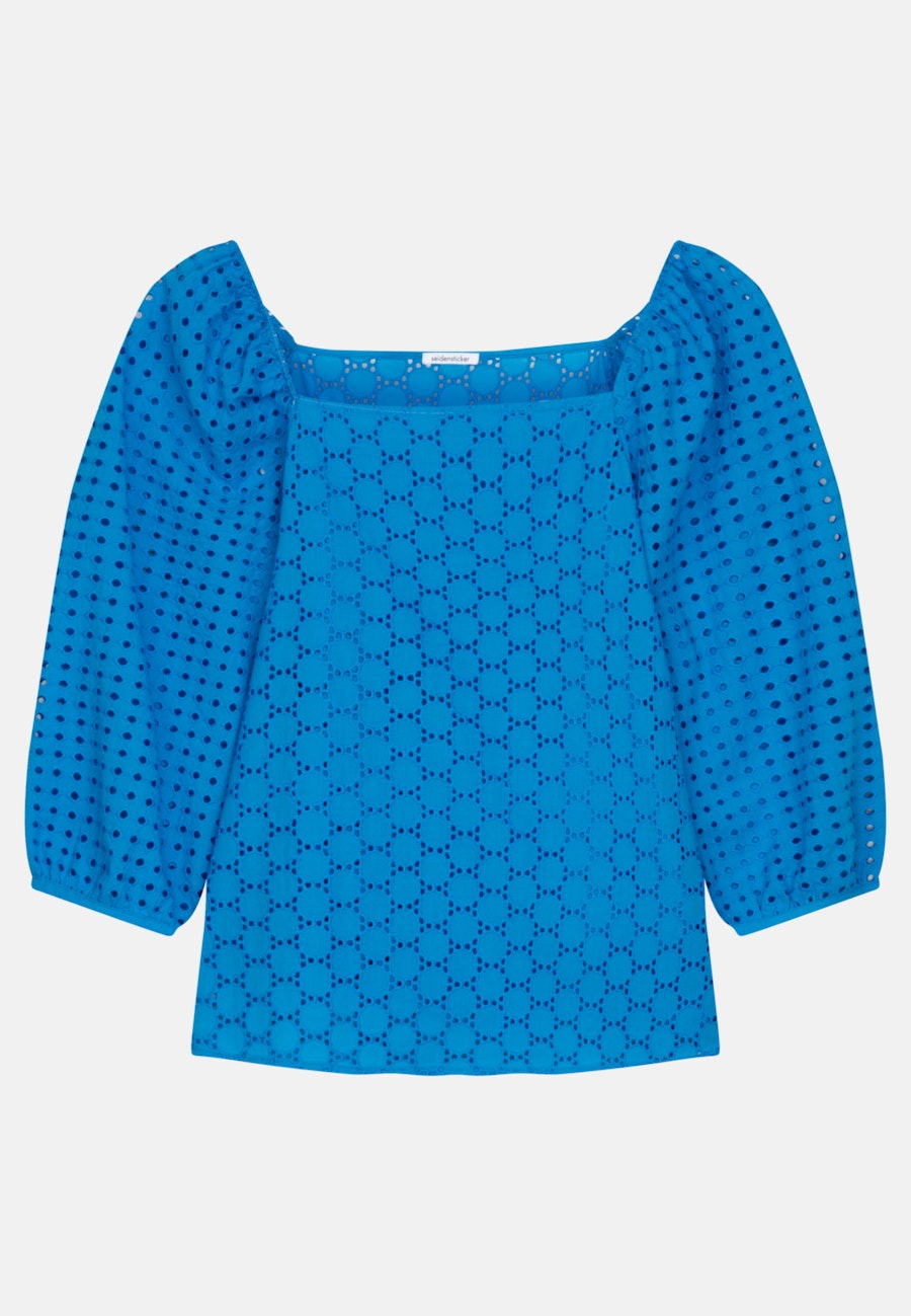 Karree Shirtbluse Regular fit in Mittelblau |  Seidensticker Onlineshop
